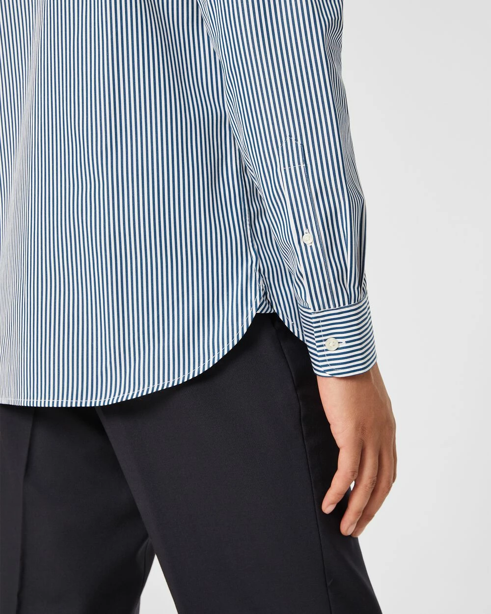 Cheap โญ Club Monaco Men Stripe Poplin ๐ Dress ๐ Shirt Navy/White Stripe ๐ฅ - Image 3