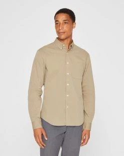 Best deal ✔️ Club Monaco Men Long Sleeve Textured Button-Down 👚 Shirt Forest Green 🧨