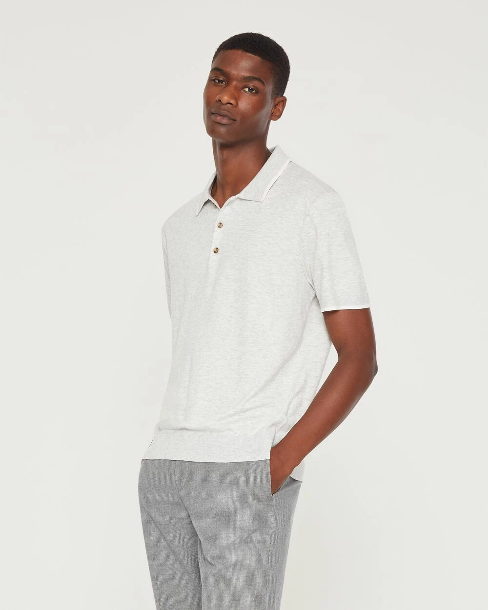 Hot Sale π Club Monaco Men Short Sleeve Tech Polo Heather Grey β€οΈ