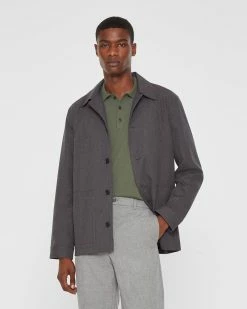 Best deal ✔️ Club Monaco Men Lightweight Chore Jacket Black Multi 😍