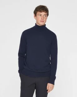 Outlet ๐ Club Monaco Men Core Cashmere Turtleneck Sweater Navy ๐