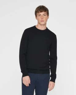 Buy 🌟 Club Monaco Men Merino Wool Crewneck Sweater Black 💯