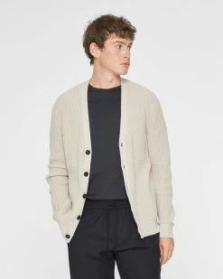 Cheapest 🤩 Club Monaco Men Rib Grid Cardigan Taupe 😍