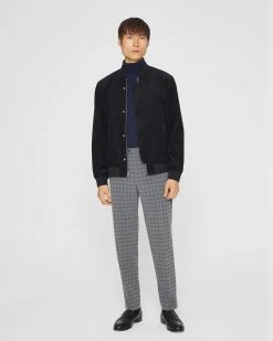 Promo 😍 Club Monaco Men Sutton Plaid 👗 Dress Pants Black Plaid 😀