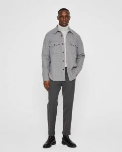 Coupon ⭐ Club Monaco Men Tapered Cuff Trousers Grey Heather 👍