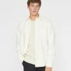 Best Sale 🌟 Club Monaco Men Long Sleeve Textured Standard Workshirt Egret ⌛