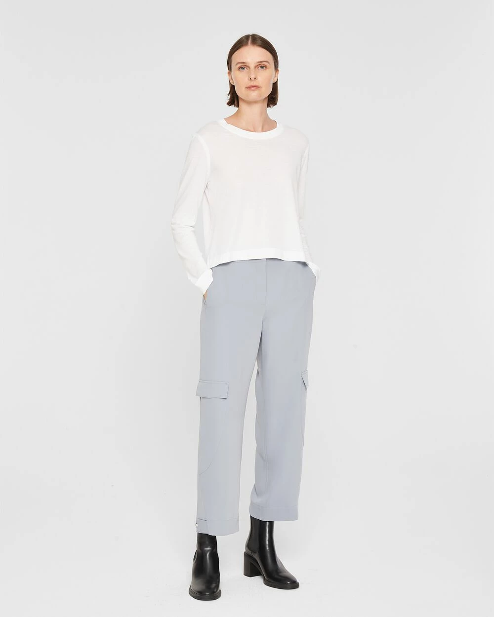 Discount โจ Club Monaco ๐ฉ Women Boxy Long Sleeve ๐ Shirt White ๐ - Image 4