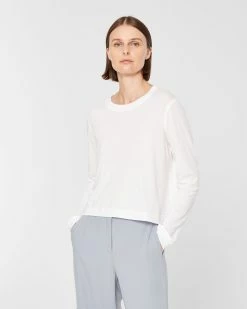 Discount β¨ Club Monaco π© Women Boxy Long Sleeve π Shirt White π