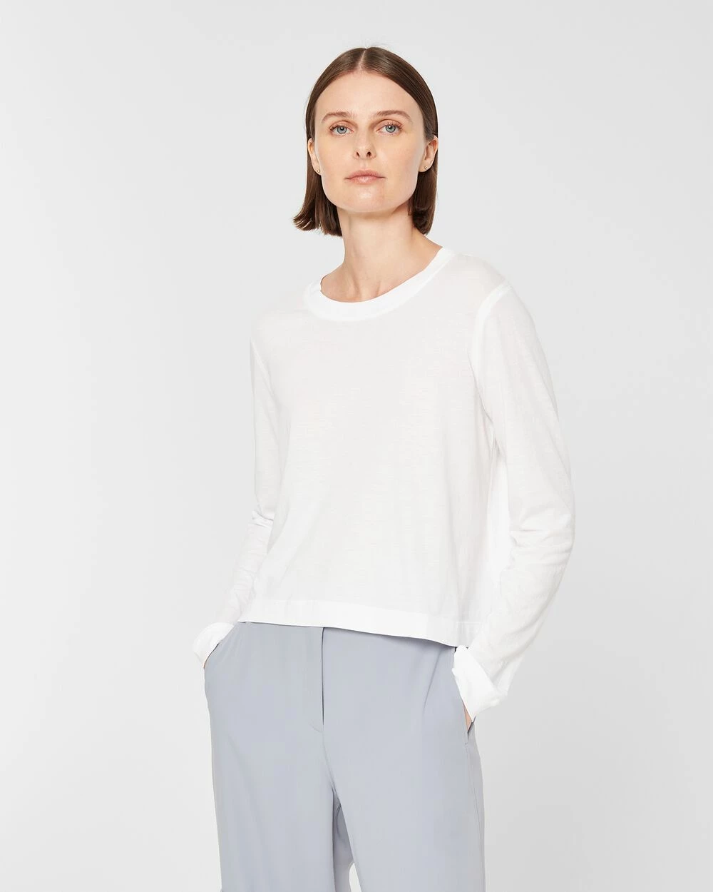 Discount โจ Club Monaco ๐ฉ Women Boxy Long Sleeve ๐ Shirt White ๐