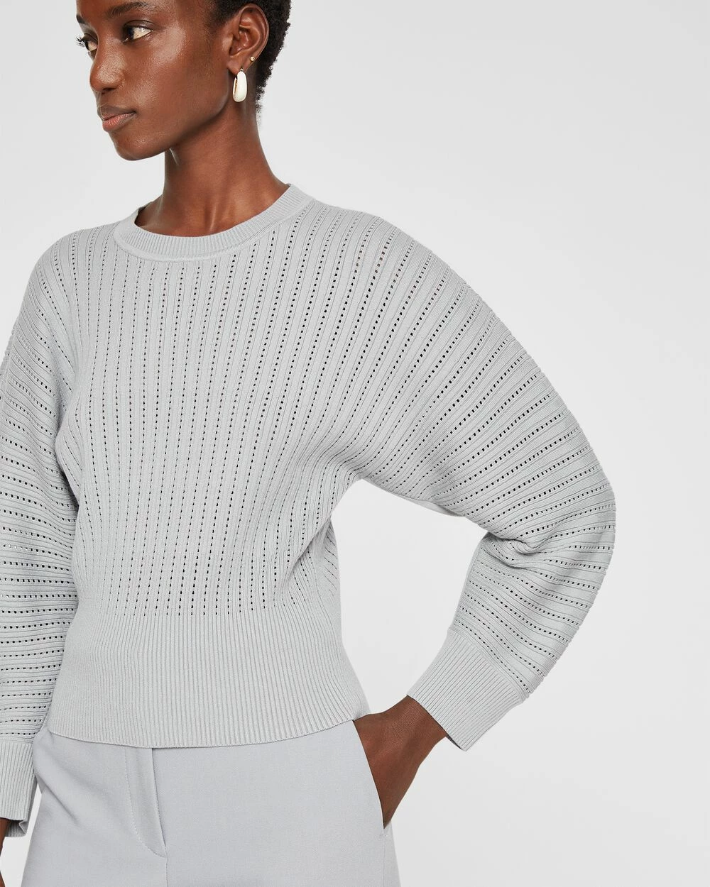 Top 10 π Club Monaco π© Women Fancy Rib Crew Quarry π - Image 3