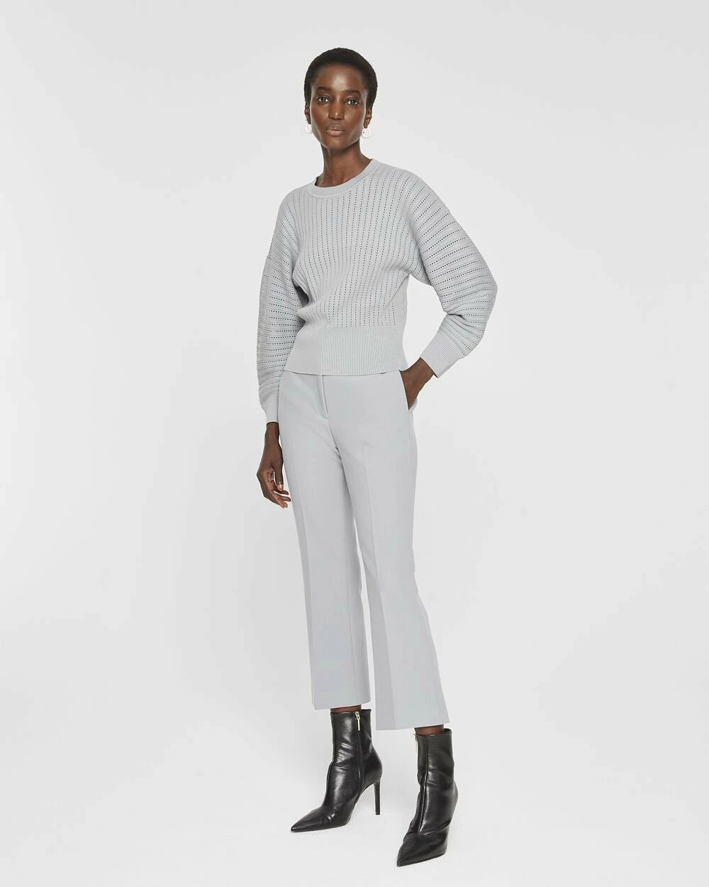 Top 10 π Club Monaco π© Women Fancy Rib Crew Quarry π - Image 4