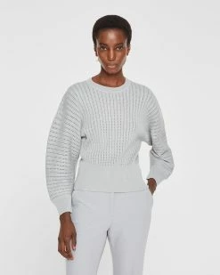 Top 10 ๐ Club Monaco ๐ฉ Women Fancy Rib Crew Quarry ๐