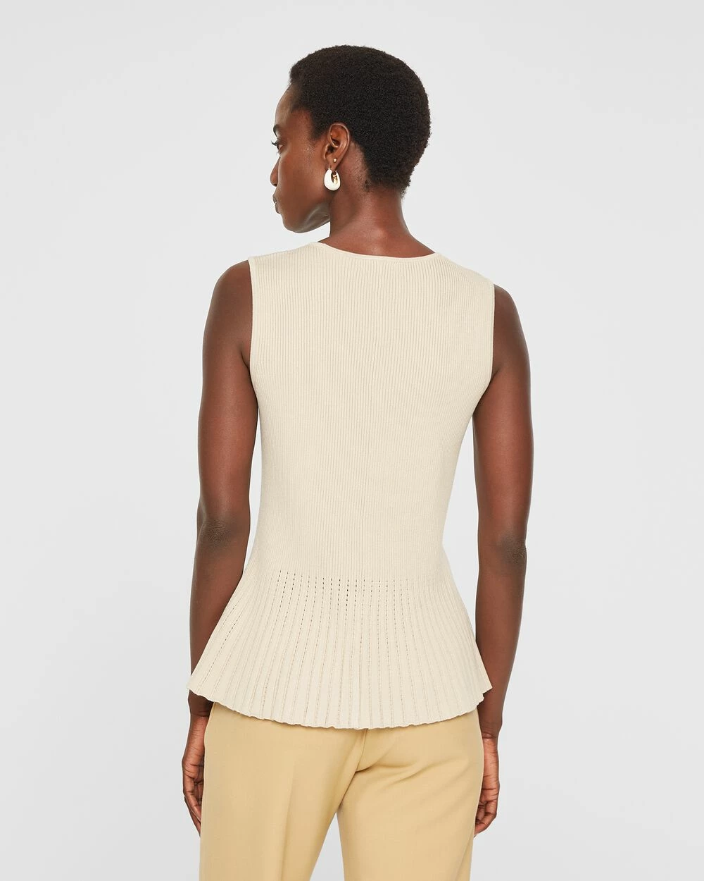 Brand new 😀 Club Monaco 👩 Women Fancy Rib Shell Chateau Gray 🔔 - Image 2