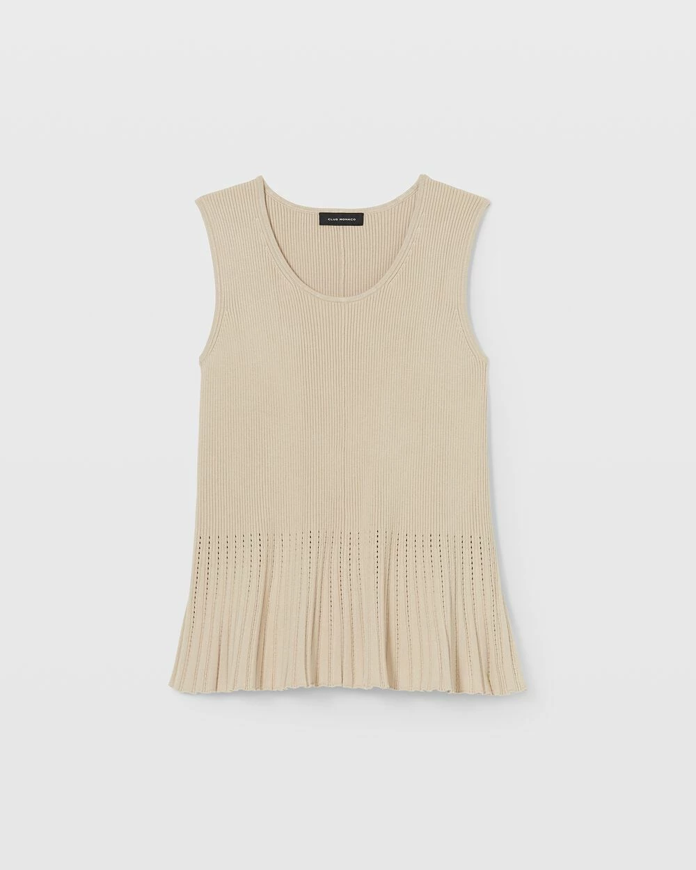 Brand new 😀 Club Monaco 👩 Women Fancy Rib Shell Chateau Gray 🔔 - Image 5