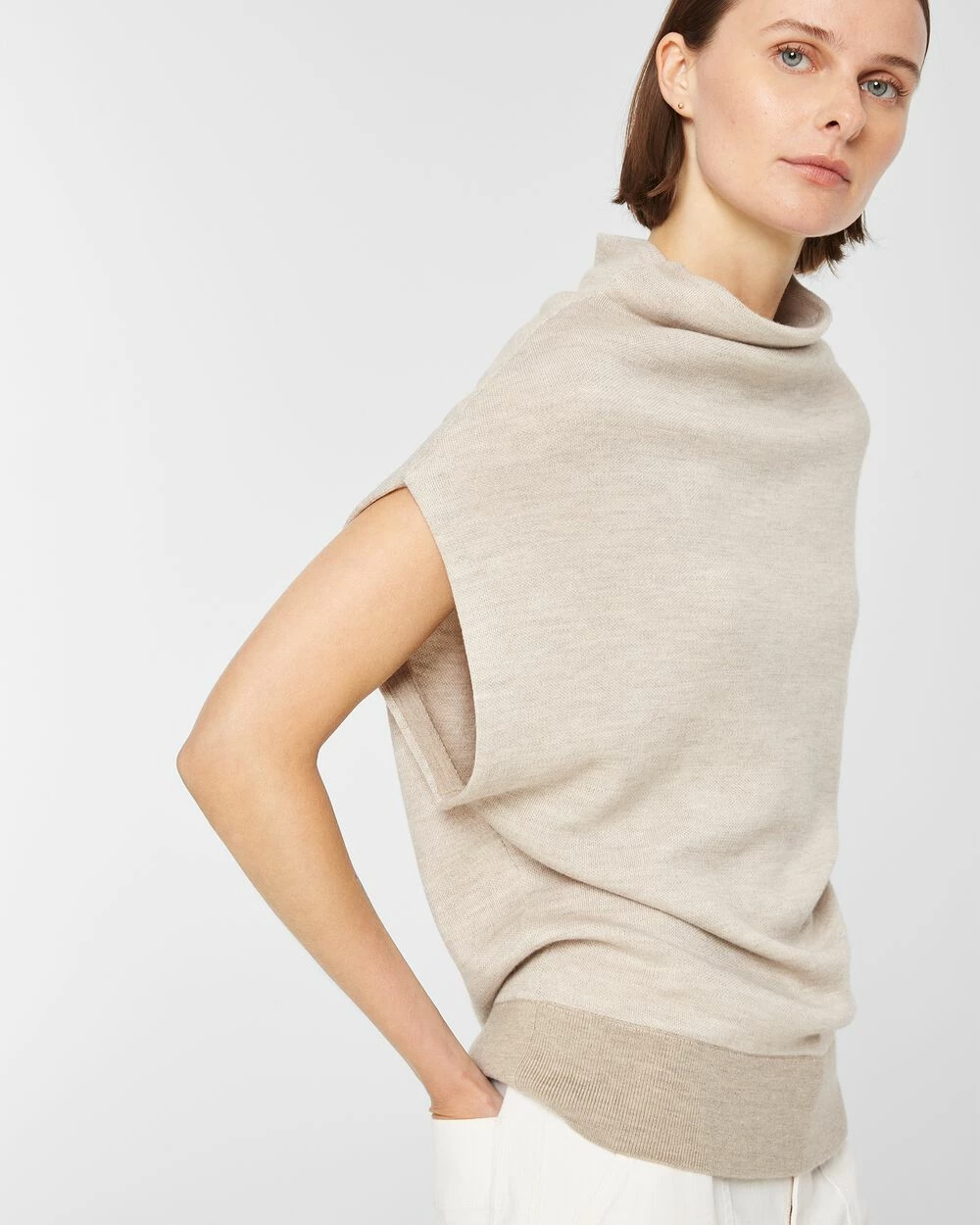Best deal ❤️ Club Monaco 👩 Women Abhy Jacquard Sweater Tan/Brown 🎉 - Image 3