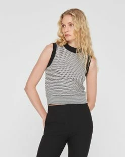 Best reviews of 😍 Club Monaco 👩 Women Textured Mock Shell Black Multi ⭐