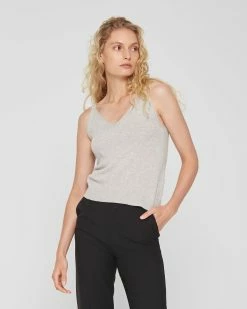 Flash Sale 👏 Club Monaco 👩 Women Signature Cashmere Tank Light Heather Grey 🤩