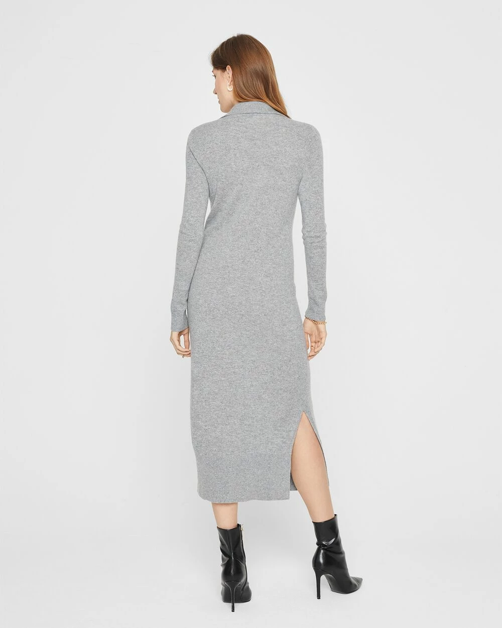 Outlet ✨ Club Monaco 👩 Women Cashmere Cardigan 👗 Dress Medium Heather Grey 💯 - Image 2