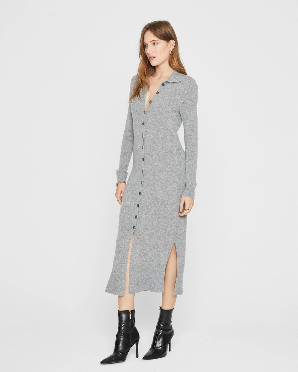 Outlet ✨ Club Monaco 👩 Women Cashmere Cardigan 👗 Dress Medium Heather Grey 💯