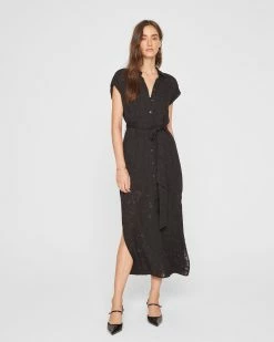 Brand new 🛒 Club Monaco 👩 Women Textured Danielle 👗 Dress Black ⌛