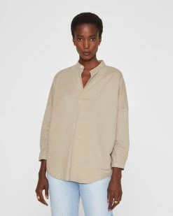 Deals 💯 Club Monaco 👩 Women Long Sleeve Jandina Knit Top Laurel Oak 🧨