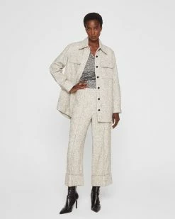 Best deal ๐คฉ Club Monaco ๐ฉ Women Cropped Cuff Pants Black/White Multi ๐