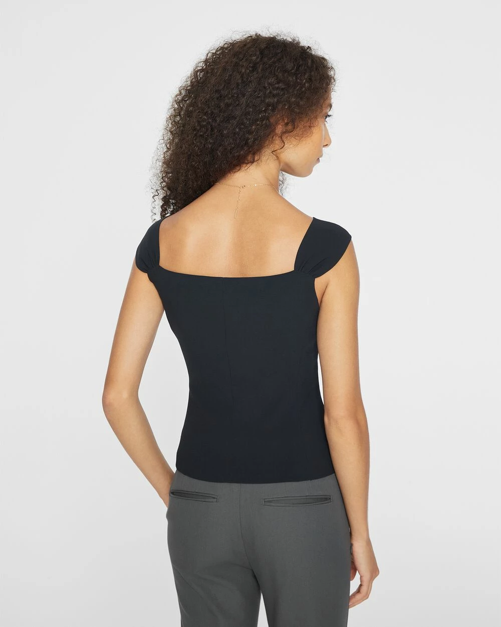 Cheapest π Club Monaco π© Women Open Neck Fitted Top Black π - Image 2