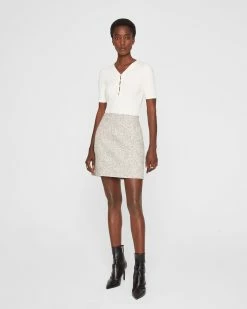 Cheapest 💯 Club Monaco 👩 Women Centie Mini 👗 Skirt Black/White Multi ✨
