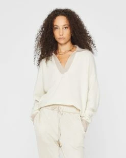 Cheapest ✔️ Club Monaco 👩 Women Boiled Cashmere Sweater Ivory ⌛