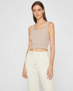 Outlet 😀 Club Monaco 👩 Women Bouclé Tank Chateau Gray 🔥