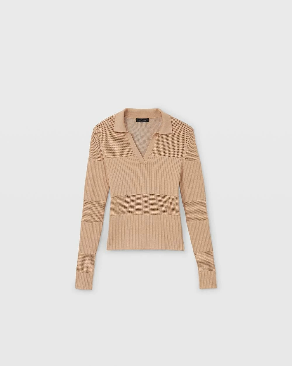 Deals ๐ Club Monaco ๐ฉ Women Mix Stitch Johnny Collar Sweater Dune ๐ - Image 5
