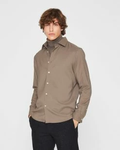 Cheapest 🔔 Club Monaco Men Refined Twill 👕 Shirt Navy ⌛