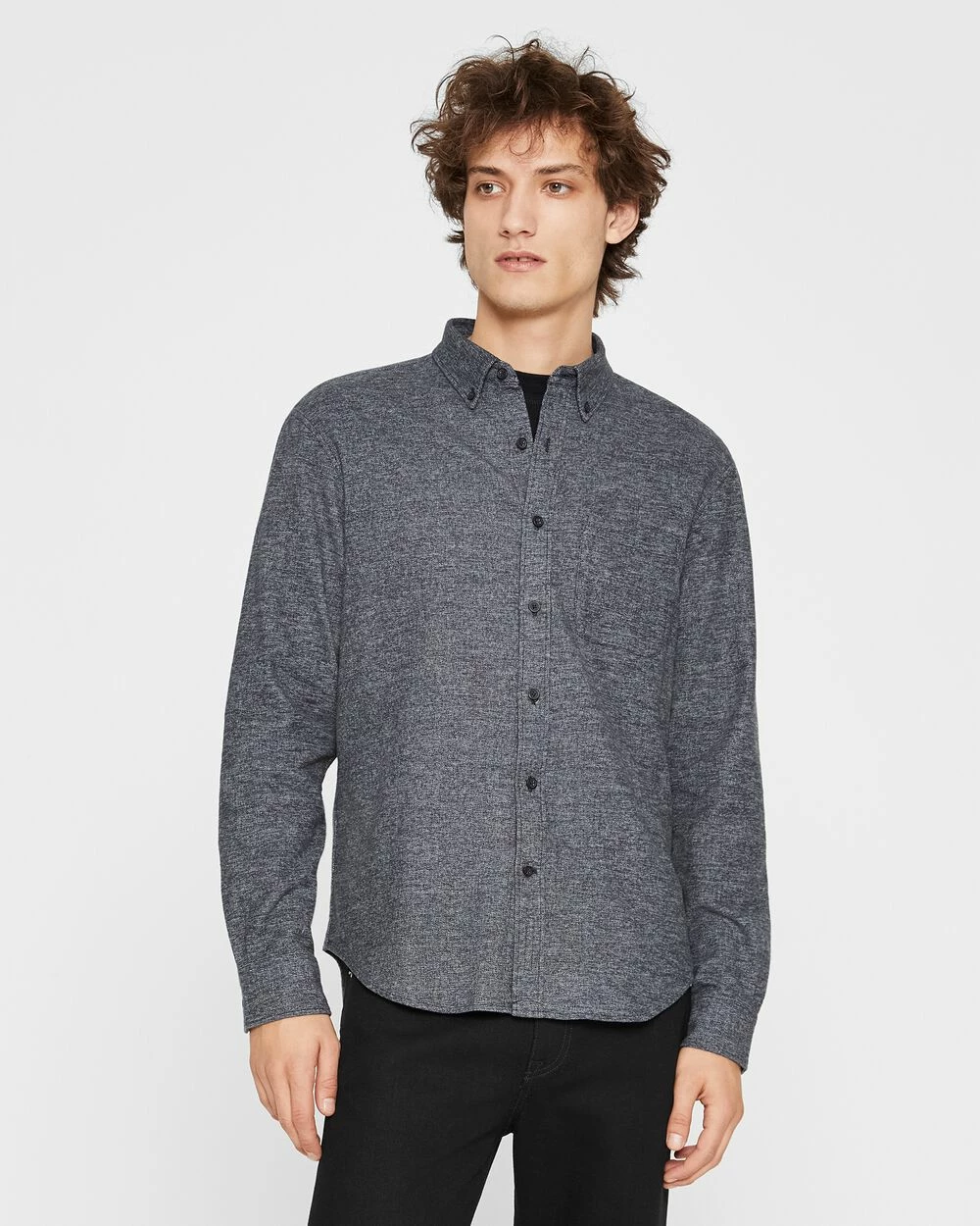 Deals ๐ Club Monaco Men Long Sleeve Slim Jaspรฉ ๐ Shirt Black ๐ฅ