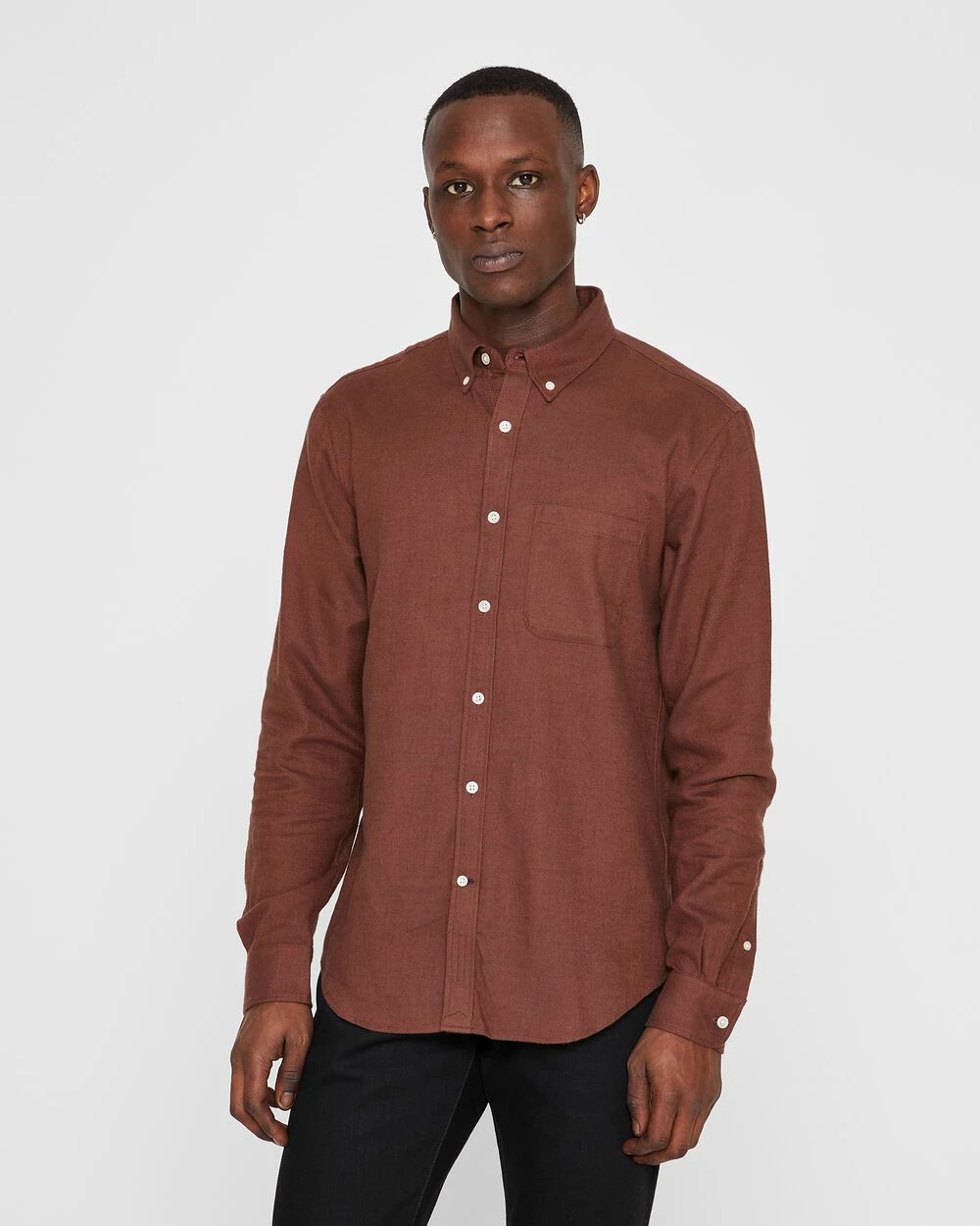 Top 10 ๐ Club Monaco Men Long Sleeve Texture Flannel ๐ Shirt Bitter Chocolate ๐คฉ