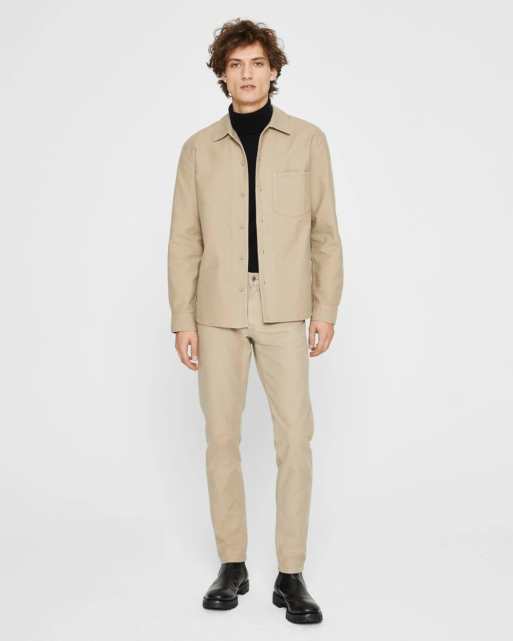 Budget โ Club Monaco Men Long Sleeve Moleskin ๐ Shirt Jacket Black ๐ - Image 4