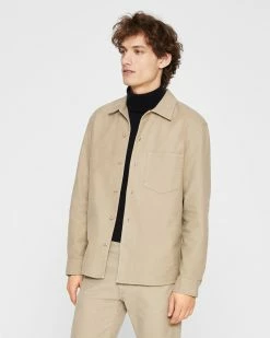 Budget ⌛ Club Monaco Men Long Sleeve Moleskin 👚 Shirt Jacket Black 🎁