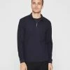 Best Pirce ⭐ Club Monaco Men Long Sleeve Tipped Polo Outer Space Navy 🔔