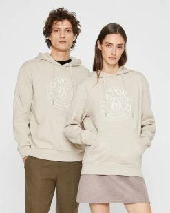 Coupon 💯 Club Monaco Men Crest Hoodie Oatmeal Heather ✨