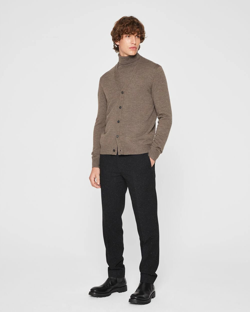 Buy π Club Monaco Men Merino Wool Cardigan Brown β€οΈ - Image 4