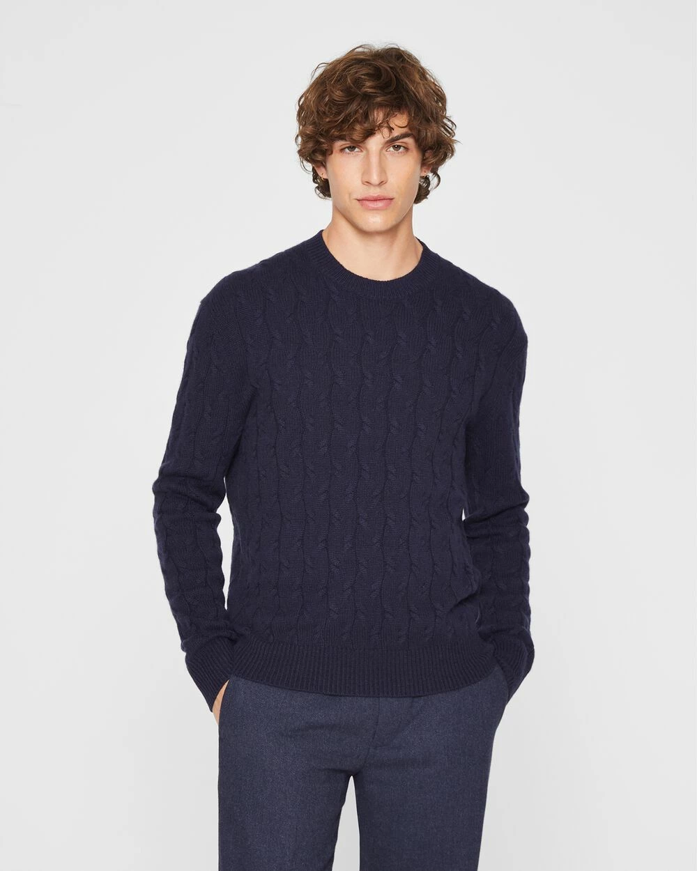 Cheapest 👍 Club Monaco Men Cashmere Cable Crewneck Sweater Navy 😀