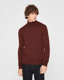 Wholesale ❤️ Club Monaco Men Merino Wool Turtleneck Bitter Chocolate ⌛