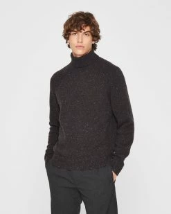 Deals ❤️ Club Monaco Men Donegal Turtleneck Sweater Brown Multi 🤩