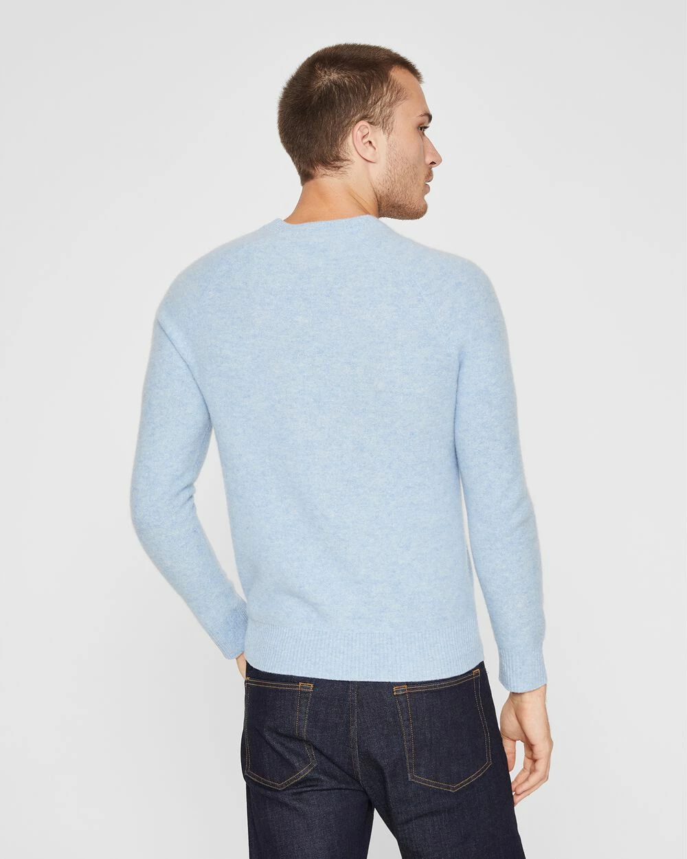 Buy π Club Monaco Men Boiled Cashmere Crewneck Sweater Lt Blue Heather π - Image 2