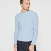 Buy 🌟 Club Monaco Men Boiled Cashmere Crewneck Sweater Lt Blue Heather 🛒
