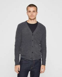 Best reviews of 🎁 Club Monaco Men Boiled Cashmere Cardigan Dark Heather Grey 😍