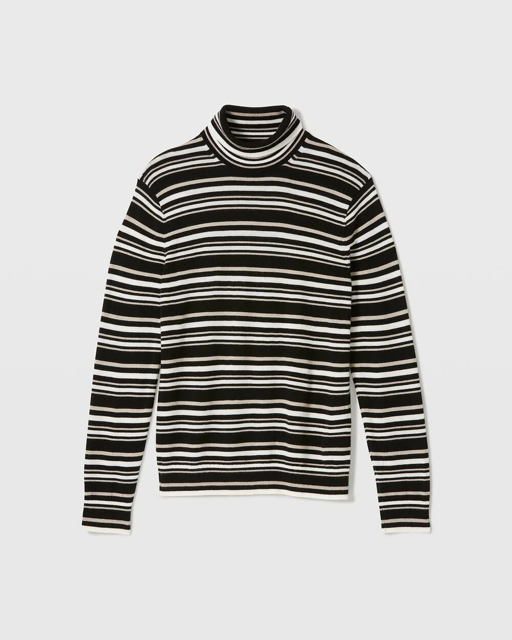 Buy โค๏ธ Club Monaco Men Stripe Merino Wool Turtleneck Black Multi ๐งจ - Image 4