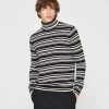 Buy ❤️ Club Monaco Men Stripe Merino Wool Turtleneck Black Multi 🧨