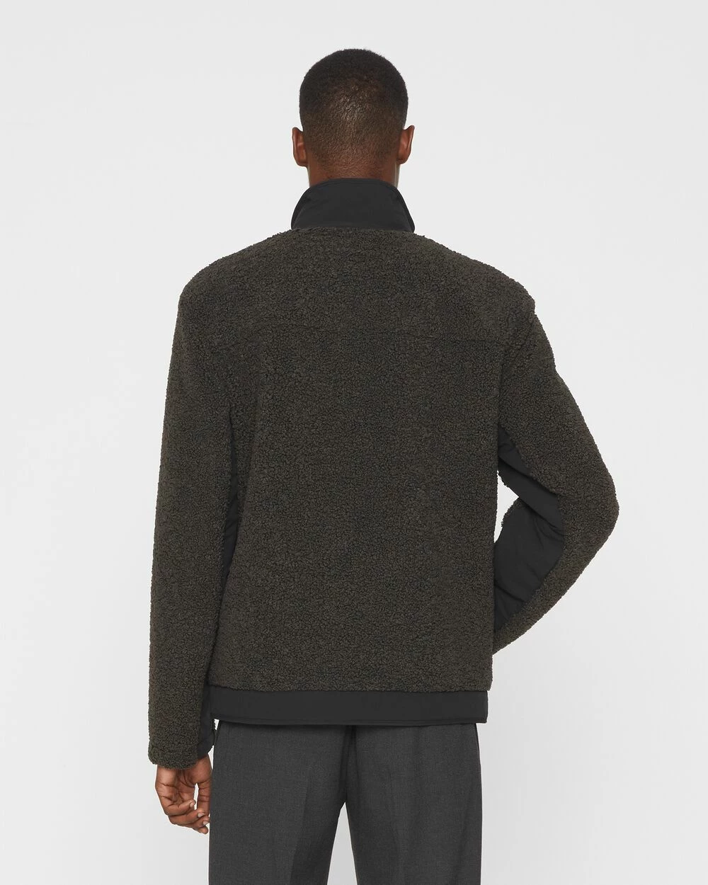 Budget ๐ Club Monaco Men Sherpa Jacket Dark Grey ๐ - Image 2