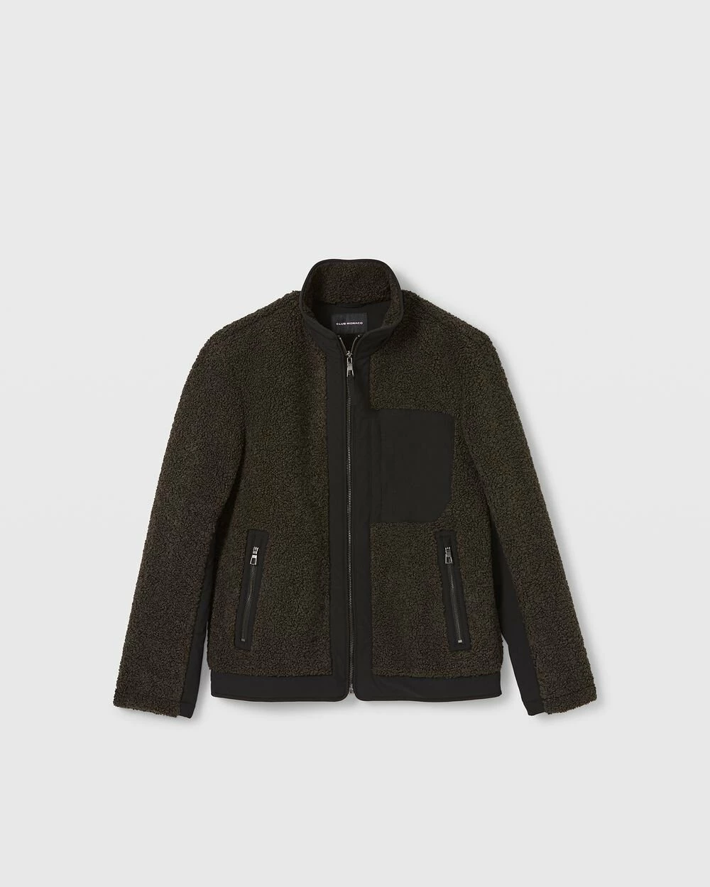 Budget ๐ Club Monaco Men Sherpa Jacket Dark Grey ๐ - Image 5