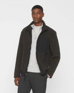 Budget 😉 Club Monaco Men Sherpa Jacket Dark Grey 🎉